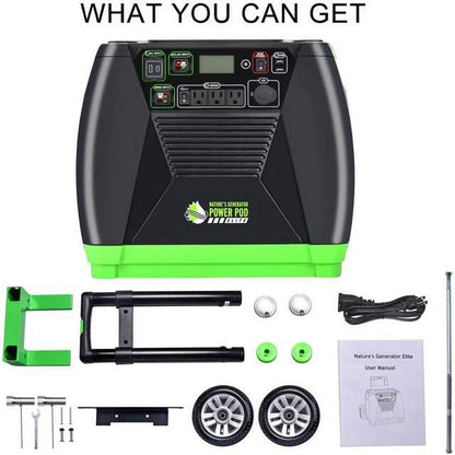 Elite Gold - WE System:3600W Solar & Wind Powered Pure Sine Wave Off-Grid  Elite+2Pcs 100W Solar Panel+Wind Turbine