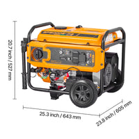 Portable Dual Fuel Generator, 4650W Peak Gasoline Power & 4130W Peak LPG Power, Home Backup Generator with Electric Start, Gas and LPG Compatibility, CO Detection, 20A & 50A Outlets