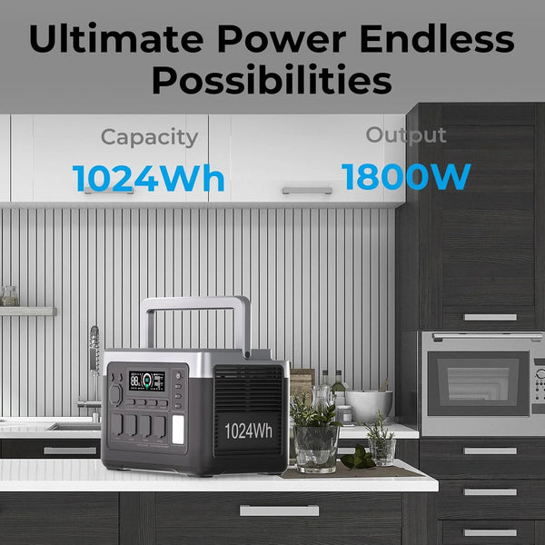 1800W 220V 230V Lifepo4 Battery Powerstation Outdoor Camping Portable Power Station Solar Generator