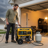 Portable Dual Fuel Generator, 4650W Peak Gasoline Power & 4130W Peak LPG Power, Home Backup Generator with Electric Start, Gas and LPG Compatibility, CO Detection, 20A & 50A Outlets — Lifestyle