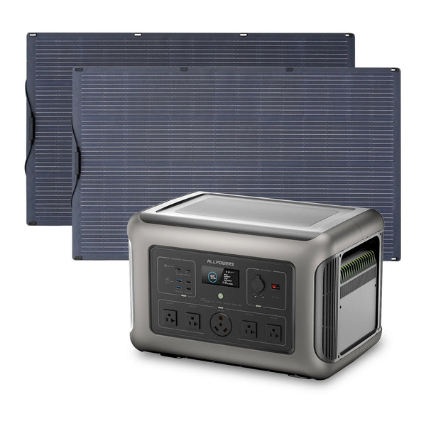 R3500 Lifepo4 Solar Generator Kit, Include 2 Pack 200W Monocrystalline Flexible Solar Panel with 3200W 3168Wh Portable Power Station, [Shipping Separately]